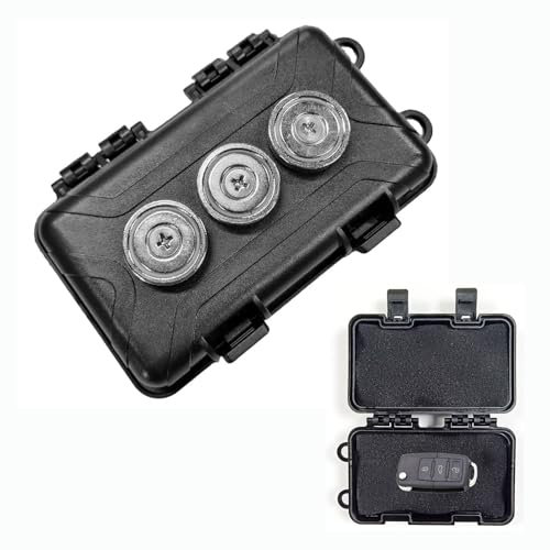 Schlüssel Magnetbox für unter dem Auto, versteck schlüsselbox mit 3 starken Neodym-Magneten, Schlüsselversteck für Draußen, perfekt für Auto Haus Garage Büro schlüssel verstecken