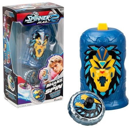 Bizak Spinner Mad 2 Shake 62006323-2 Toupie individuelle avec mécanisme avancé, GostFire Lion, Jouet de Combat pour garçons et Filles à partir de 5 Ans, 6 Styles différents à Collectionner