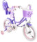 RULLY 18 Daisy Fahrrad für 5 6 7 8 9 Jahre alte Mädchen, 18 Kinderfahrrad mit Stützrädern, Ständer und Korb, Lila