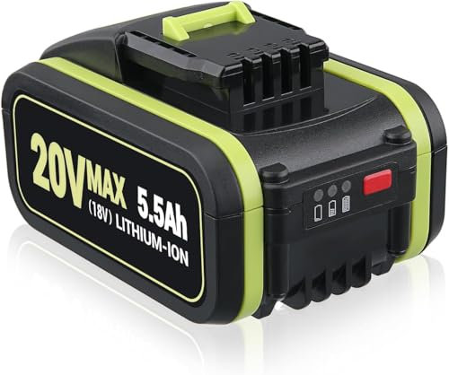 ZEERISA 5.5Ah 20V Li-ion Battery Replacement for Worx 20V WA3551 WA3551.1 WA3553 WA3553.2 WA3641 WG629E WG546E WU268 WX166.4 Compatible with Worx 20V Cordless Power Tools