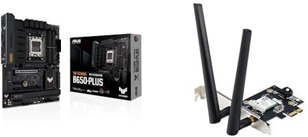 ASUS TUF GAMING B650-PLUS Scheda Madre Gaming ATX, AMD B650, AM5, DDR5, PCI 4.0, Realtek 2.5Gb Ethernet, M.2 + Adattatore Tri Band BE6500 PCI-E WiFi 7 (802.11be), Bluetooth 5.4, WPA3 Network Security