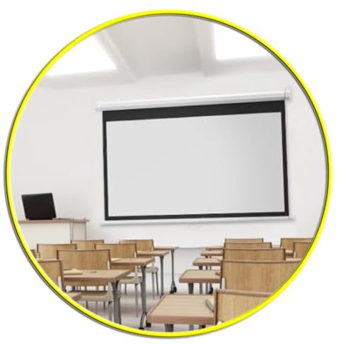 SMELEDFCFK Schermo per Film Retrattile Manuale Schermo Proiettore HD 60/72 Pollici, Schermo di Proiezione Portatile, Telo da Videoproiettore per Casa Ufficio Riunione(72In 16:9)