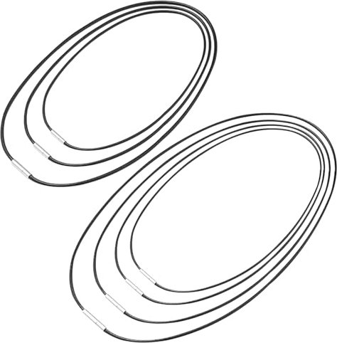7 Pcs Collier En Cuir Pour Homme, 1.5/3 Mm Colliers En Cuir Tressé Sans Pendentif, 40/45/50/55/60/70/80 Cm Chaîne En Cordon Polyester Avec Fermoir Acier Inoxydable, Noir Cordon Pour Homme Femme