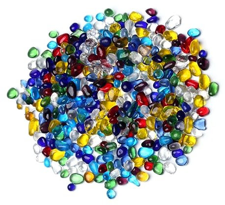 Garneck Decoración De Acuario y Pecera Grava De Vidrio De Colores 500 g Adorno Esmaltado