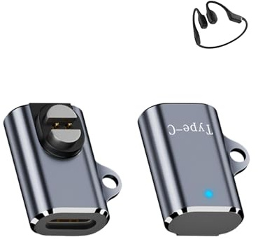 WUNIAK Type-C Magnetic Charger Adapter for SUUNTO Sonic Open-Ear Bone Conduction Sports Headphone, USB-C Charging Converter with a Keychain for SUUNTO Sonic ，(2 Pack