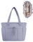 Tote Bag for Women with Zip Large Capacity Shoulder Handbag with 15.6 Inch Laptop Compartment and 40oz Water Bottle Pocket for Work School Travel, Blue Grey (Patent Pending)