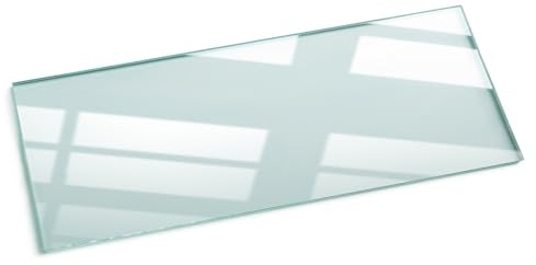 Dessus de Table de Remplacement 125x50 cm | en Verre Trempé | sans Montage | avec Coussinets Antidérapants | Bords Polis, Arrondis | Surface Lisse | pour Salle à Manger, Salon, Cuisine - Transparent