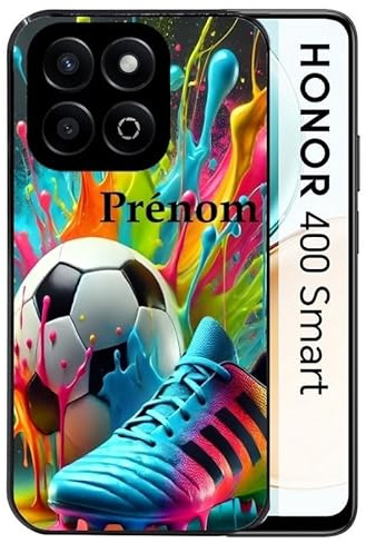 Taperso Coque Noire pour Honor 400 Smart Motif Foot Color personnalisee