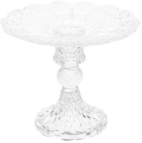Milisten Plat à Fruits Secs en Verre Pied Présentoir à Desserts et Assiette de Service pour Événements