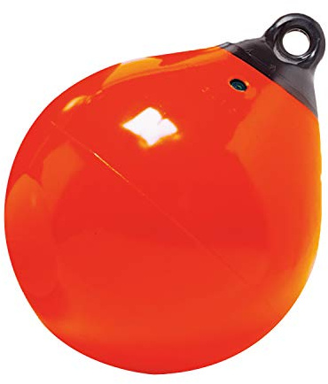 TAYLOR MADE PRODUCTS Tuff End Buoy, Orange (18) – Flexible, Strong, Marine-Grade Vinyl Buoy for 25-40 Foot Boats – Easy-to-use, Trivalve™ Inflates with Standard Ball Pump – 2020108090