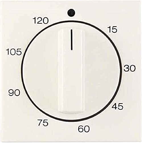 Tapa con mando rotativo para temporizador mecánico de máximo 120', series berker S.1/ B.3/ B.7 de hager, blanco brillo