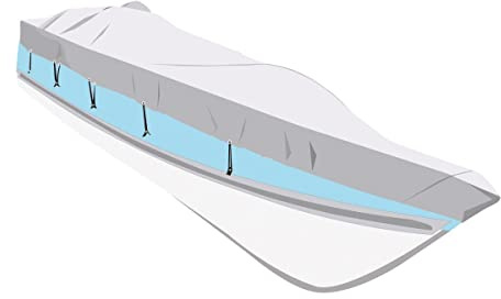 Persenning Bootsplane Boat Cover bis zu 550-610 cm Bootslänge, 265 cm breit, silber