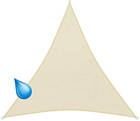 sunprotect 83243 wasserabweisend Sonnensegel Hydro, 3,6 x 3,6 x 3,6 m, Dreieck, wasserabweisend, Creme
