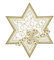 Plauener Spitze Deckchen Heiligabend 18 cm, Tischschmuck, Deko, Tischdekoration (Ecru-Gold)