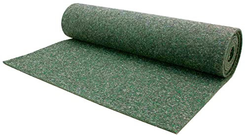 Nadelfilz MERLIN Bodenbelag 200x1600 cm Grün | Robuste Auslegware mit 17dB Trittschallminderung | Stuhlrollengeeignet & farbecht | GUT-zertifizierter Nadelfilzboden für Büro Messe Hotel