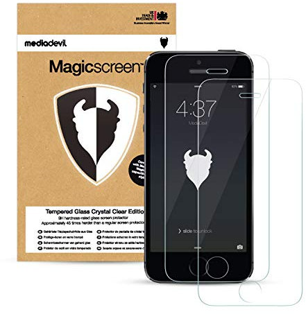 MediaDevil Screen Protector for iPhone SE (2016) and iPhone 5S / 5C / 5 - Tempered Glass Clear Edition (2-Pack)