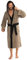 aqua-textil Sylt Accappatoio con Cappuccio Bicolore Lungo Tasche Applicate Cuciture Decorative Donna Uomo Unisex Puro Cotone XXL Grigio Talpa Nero