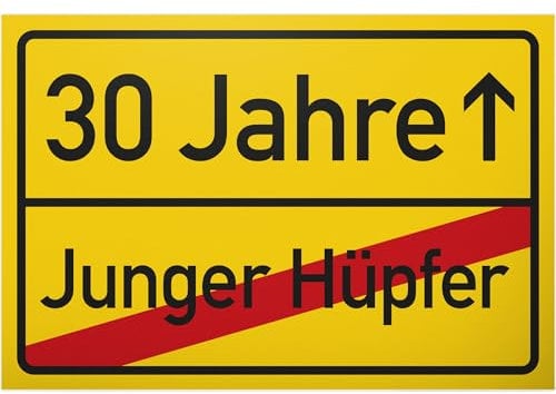 DankeDir! 30 Jahre (Junger Hüpfer) Schild - Geschenk 30. Geburtstag Geschenkidee Geburtstagsgeschenk Dreißigsten Geburtstagsdeko Partydeko Party Zubehör Geburtstagskarte