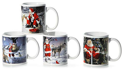Annastore 12 x Glühweinbecher - Weihnachtstassen mit schönen Motiven Farbe 12 x Xmas Nostalgie