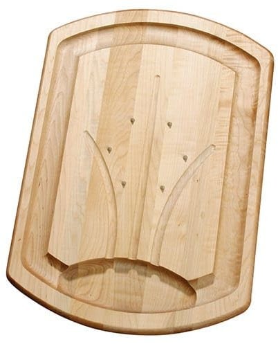 J.K. Adams Maple Wood Carving Board with Stainless Steel Spikes
