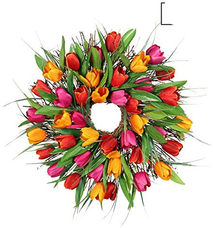 17 Zoll Lange Blattgirlande Home Door Hanging s Ring Wandbehang Ornament Hochzeitsdekoration Frühlingsparty Dekor-B, China