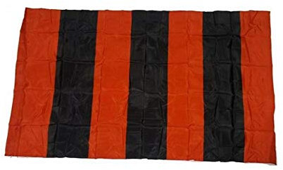 R&F srls Bandiera Strisce ROSSONERE Rosso Nere Tessuto Misura Standard 90 X 150 cm rossonero rossonera rossoneri