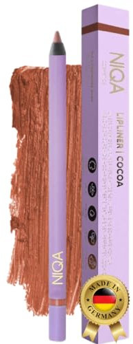 NIQA Lipliner wasserfest braun, Halal, Vegan, Wischfest, Lippenkonturenstift für präzise Konturen, Lip Liner, Lippenstift mit Vitamin C und Jojobaöl, Lange Haltbarkeit, Farbton: Cocoa