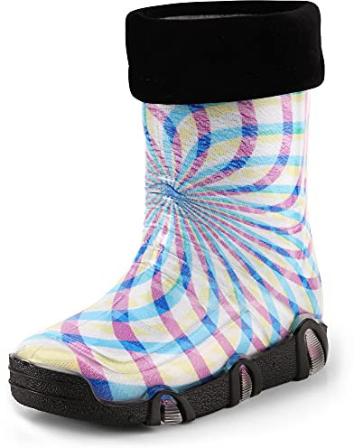 Ladeheid Kinder Mädchen Jungen Gummistiefel Gefüttert Swk2021 (Muster-53, 27/28 EU)