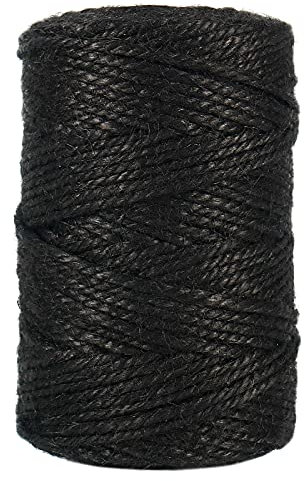 3 mm dicke natürliche Jute-Schnur, 3-lagig, schwarze Gartengarn, strapazierfähige industrielle Verpackungsmaterialien, zum Verpacken, für Kunst und Handwerk