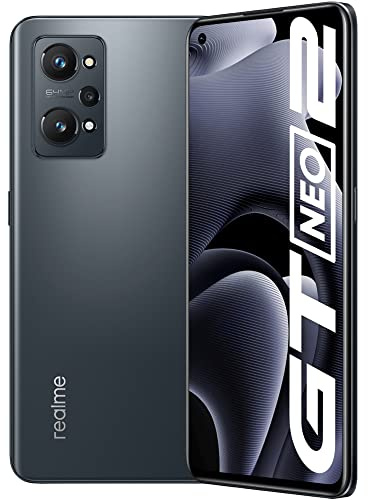 realme GT Neo 2 Smartphone ohne Vertrag, Qualcomm Snapdragon 870 5G-Prozessor, 120 Hz E4 AMOLED-Anzeige, 65W SuperDart Charge, 64 MP KI-Dreifach-Kamera, NFC, 12GB+256GB, NEO-Schwarz
