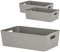 3x Ordnungsbox - 12 cm hoch - taupe - 39,5x 25 cm - Ordnungskorb - Regalorganizer Wandregal