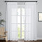 PONY DANCE Wohnzimmer Vorhänge mit Kräuselband für Schiene Gardinen Weiss Transparent 2er Set Vorhang Leinenoptik Gardinen Kräuselband White Curtains Living Room, H 220 x B 140 cm