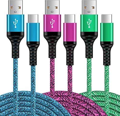 USB C Charger Cable Type C, 6FT 3Pack USB Type C Samsung Charger Cable Fast Charge Lead for Samsung Galaxy S25 Plus S24 Ultra S23 FE S22+ S21 S20 A16 A15 A56 A36 A12 A13 A14 5G A22 A35 A50 A52 A54 A55
