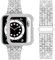 wutwuk Kompatibel mit Armband Apple Watch 9 41mm Damen für iWatch Series 9 8 7 41mm Diamant Strassstein Harter PC Schutzrahmen Kunststoffgehäuse Schutzhülle Frauen Schmuck Silber