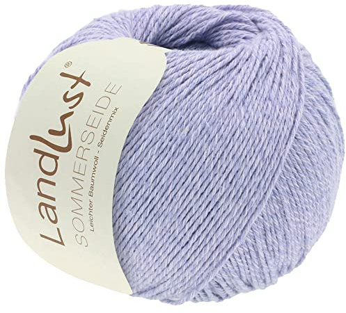 LANA GROSSA Landlust Sommerseide | Feines & leichtes Baumwoll-Seidengarn | Handstrickgarn aus 50% Seide & 50% Baumwolle | 50g Wolle zum Stricken & Häkeln | 170m Garn FB 41