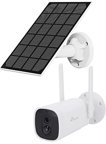 NIVIAN-Caméra de Surveillance WiFi+Panneau Solaire-Batterie Longue durée 10400mAh-FullHD-Détection de Mouvement et Humaine-Extérieur-Vision Nocturne-Audio bidirectionnel