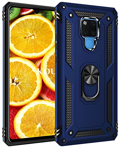 KOUYI Cover per Huawei Mate 20X, Custodia Antiurto Grado Militare 360° Girevole Regolabile Ring Armor Bumper TPU Case Magnetica Supporto Silicone Custodie per Huawei Mate 20X (Blu)