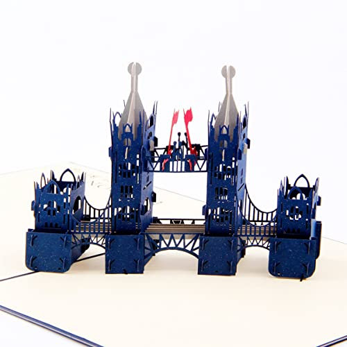 ENJOYPRO London Tower Bridge Pop Up Karte, Geburtstagskarte, Grußkarte (3D Tower Bridge, 1 Stück)