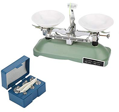 KIMISS Waage Mit Gewichten Schule 200 G 0,2 G Mechanisches Tablett, Waage Mit Gewichten Chemischer Schwebebalken Roberval Balance Dreifach-Physik-Labor-Lehrmittel