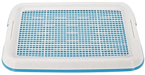 MagiDeal Dog Potty Toilet Training Tray Puppy Pee Pad Holder Anti Slip Removable Indoor Mesh Potty Training Tray Dog Potty Pan for Small Size Dogs, Blue
