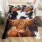 Hochland Rind Bettbezug Set S Größe,Kuhfell Bettwäsche Set Kinder Teens Jungen Mädchen Zimmer Dekor,Bauernhaus Tiere Kuhfell Tröster Abdeckung Schwarz Weiß Braun Rustikale Quilt Cover,1 Kissenbezug