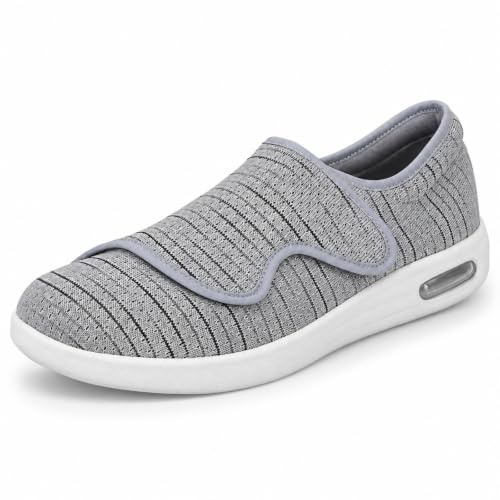 KWUKOTY Diabetic Shoes for Women, Wide Width | Orthopedic Walking Shoes, Air Cushion, Adjustable Closure, Swollen Feet & Elderly Comfort
