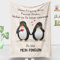 Juratar® Ich Liebe Dich Geschenke für Frauen Männer, Personalisierte Pinguin Decke, Jahrestag Geschenk für Sie Ihn, Partner Geschenk für Frauen Männer 157x132 cm