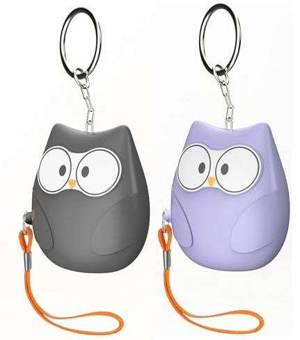 Ceozon Personal Alarms for Women Elderly 130 dB Siren Loud Personal Alarm with Strobe Light Small Personal Safety Alarm for Girls Kids (Grey and Purple)