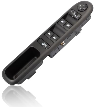 Konuooer interruptor de ventana de encendido (Delantero Izquierdo) Botonera Elevalunas 96650621ZD para Peug-eot 3008 5008 2009-2015 6490X6 Con función de plegado