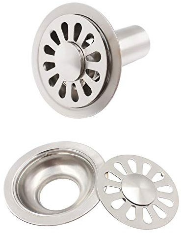 Bodenablauf für Dusche, Edelstahl, tiefer Wasserablauf, geruchshemmend, Bodenablauf für Badezimmer, WC, Küche, 100 x 100 mm, rund