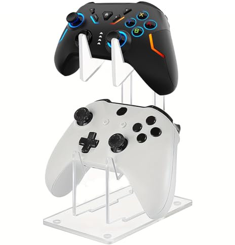 ARHAR Supporto per Cuffie e Joystick in Acrilico - Porta Universale Trasparente per Controller da Gioco e Cuffie Gaming