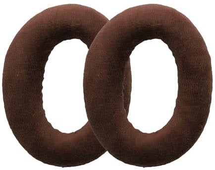 kwmobile 2x Earpad Compatible with Sennheiser GAME ZERO / HD380PRO / PXC450 / PXC350 / PC350 / PC360 - Replacement Velour Earpad Cushion for Headphones - Brown