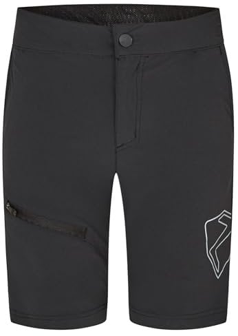 Ziener Kinder Natsu X-Function Fahrrad-Shorts mit Innenhose - Mountainbike/Outdoor/Freizeit - atmungsaktiv,schnelltrocknend,gepolstert, Black, 116