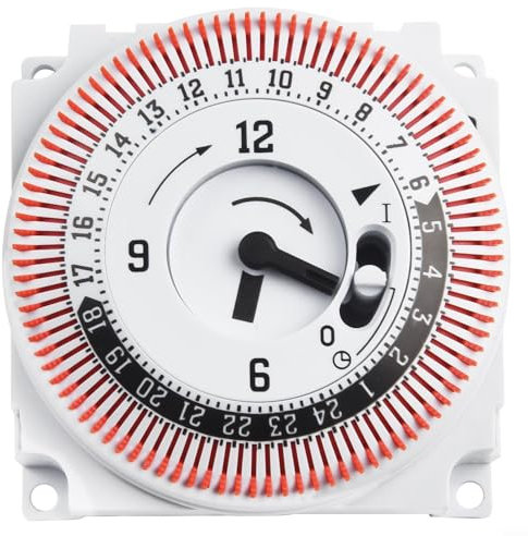 EpheyFIF Mechanischer Tauchsieder-Segment-Timer für den Innenbereich, energiesparend, 24 Stunden, 16 A, 6 x 6 x 3,3 cm, Weiß